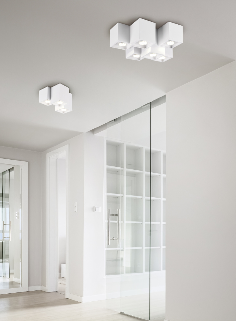 FERNANDO PLAFONIERA METALLO BIANCO OPACO 3 CUBETTI L. 23CM 