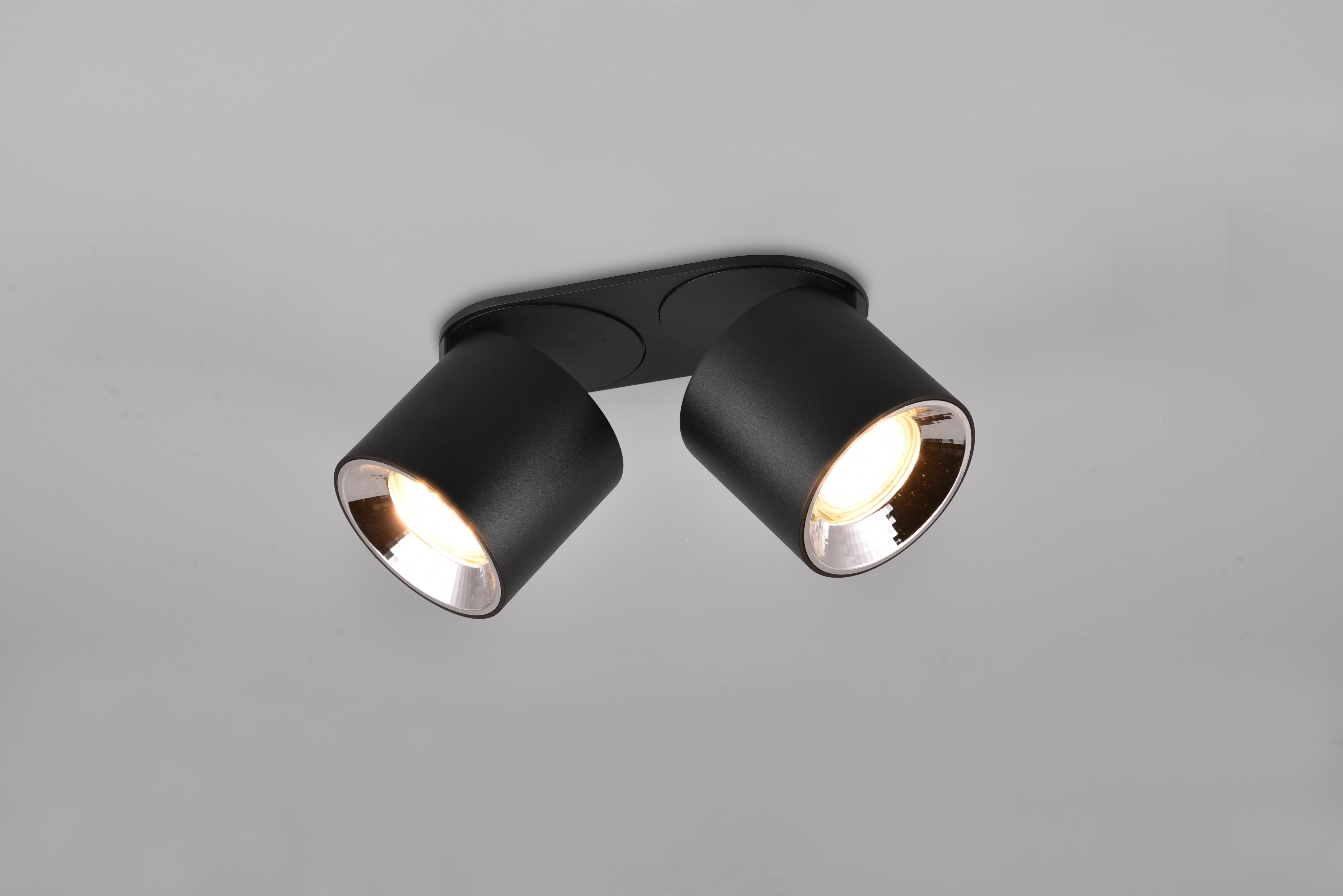 GUAYANA BARRA 2 SPOTS ORIENTABILI ANCHE DA INCASSO METALLO NERO L. 18CM