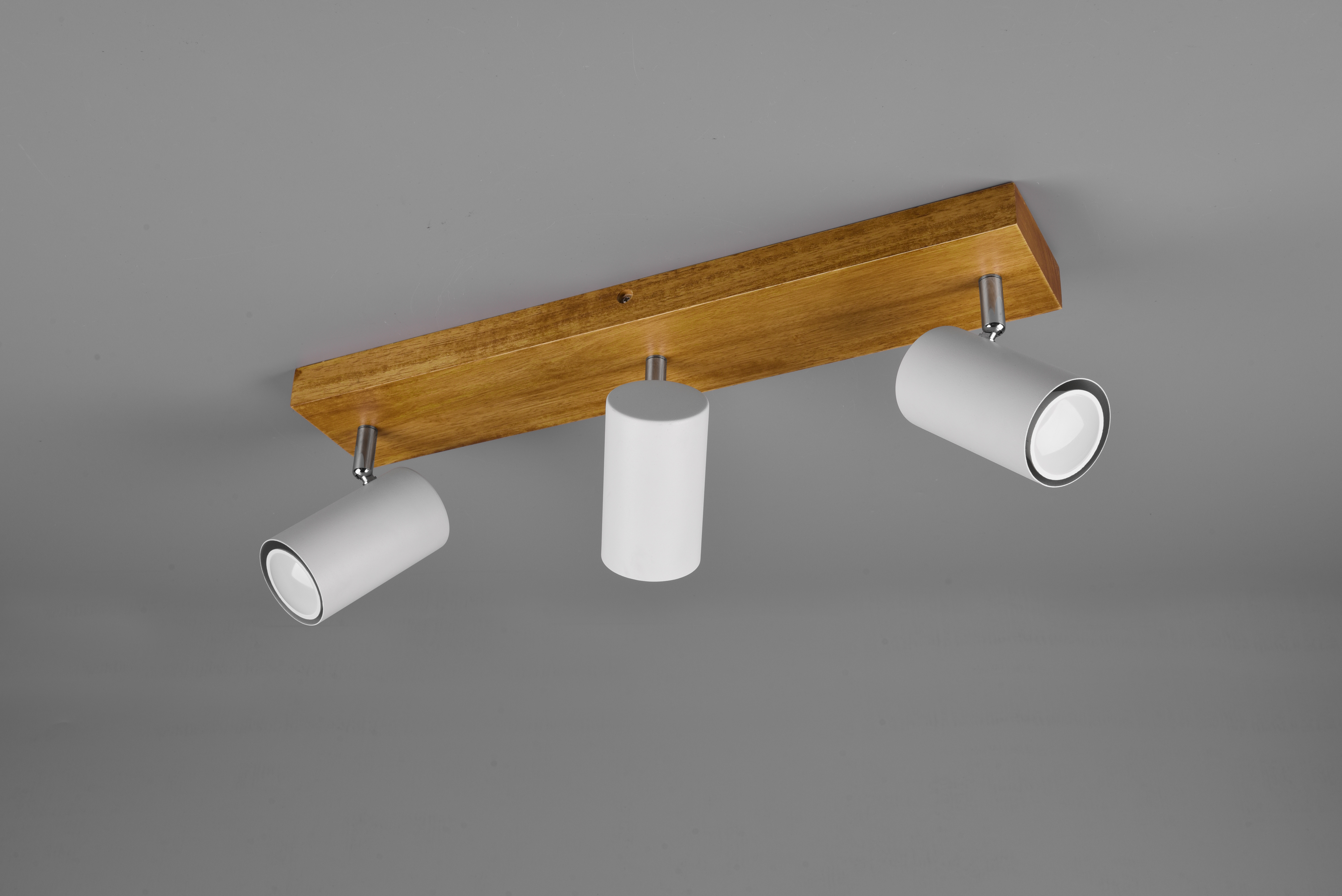 MARLEY BARRA 3 SPOTS CIL. BIANCHI BASE LEGNO NATURALE L. 49,5CM