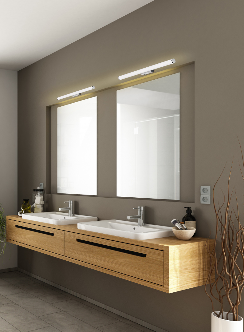 MATTIMO H2O APPLIQUE LED CROMO IP44 CON INTERRUTTORE L. 60,4CM