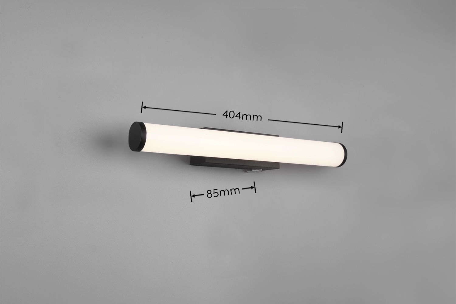 MATTIMO H2O APPLIQUE LED NERO IP44 CON INTERRUTTORE L. 40,4CM