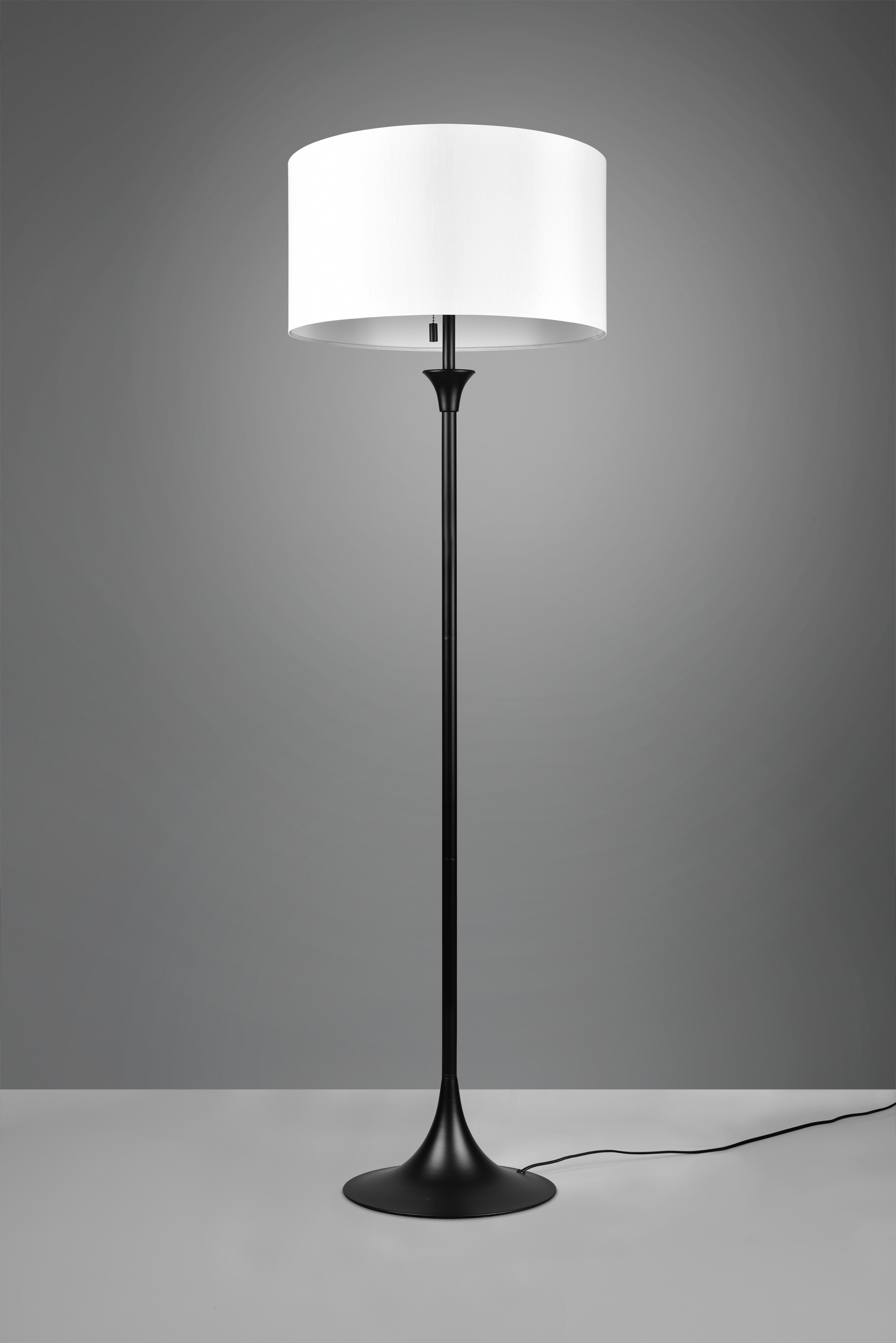 SABIA PIANTANA METALLO NERO E PARALUME BIANCO H. 155CM