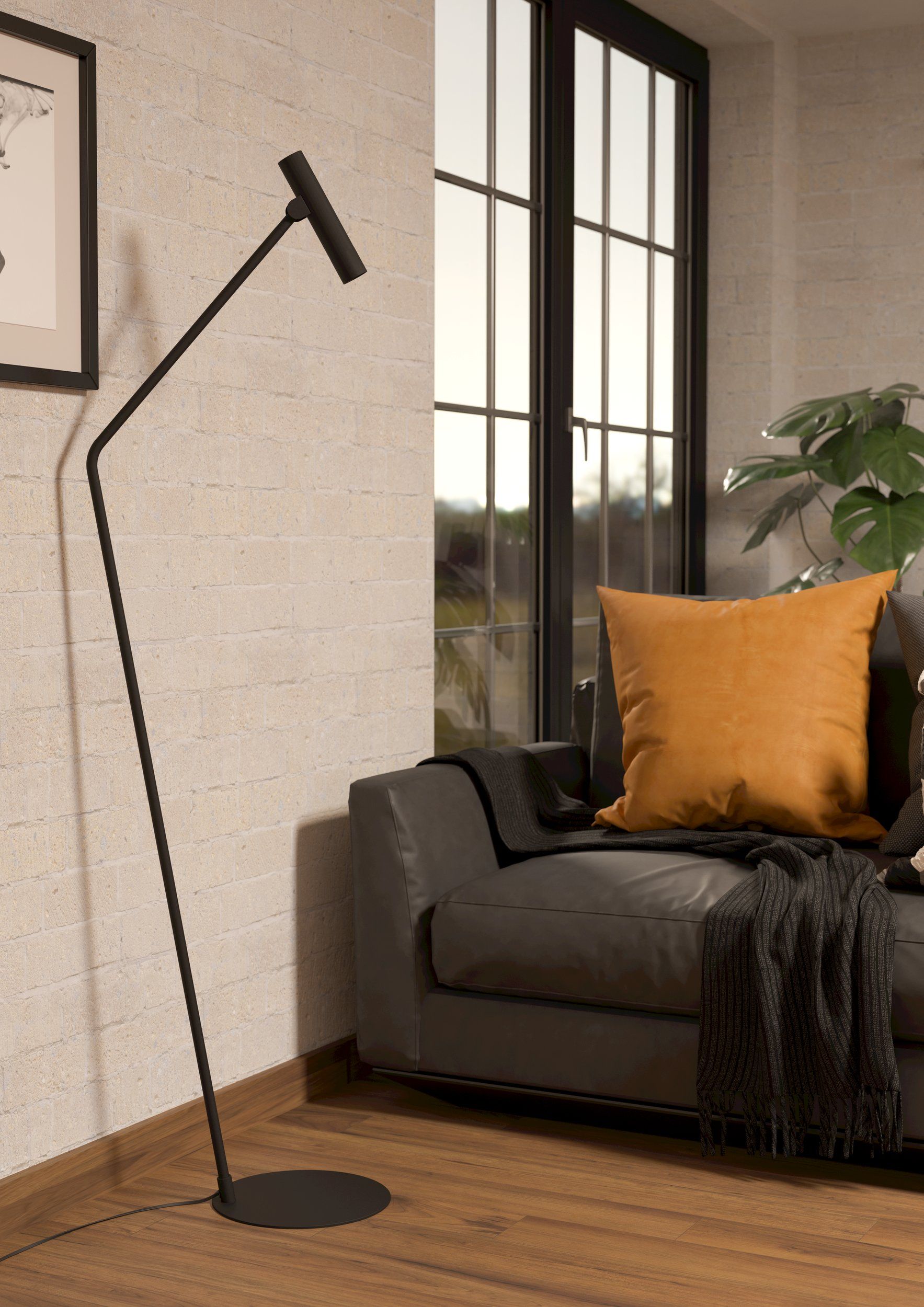 ALMUDAINA - Piantana - LED 1X5W 3000K 480Lm inclusa - Struttura in acciaio / finitura nero;
H1570