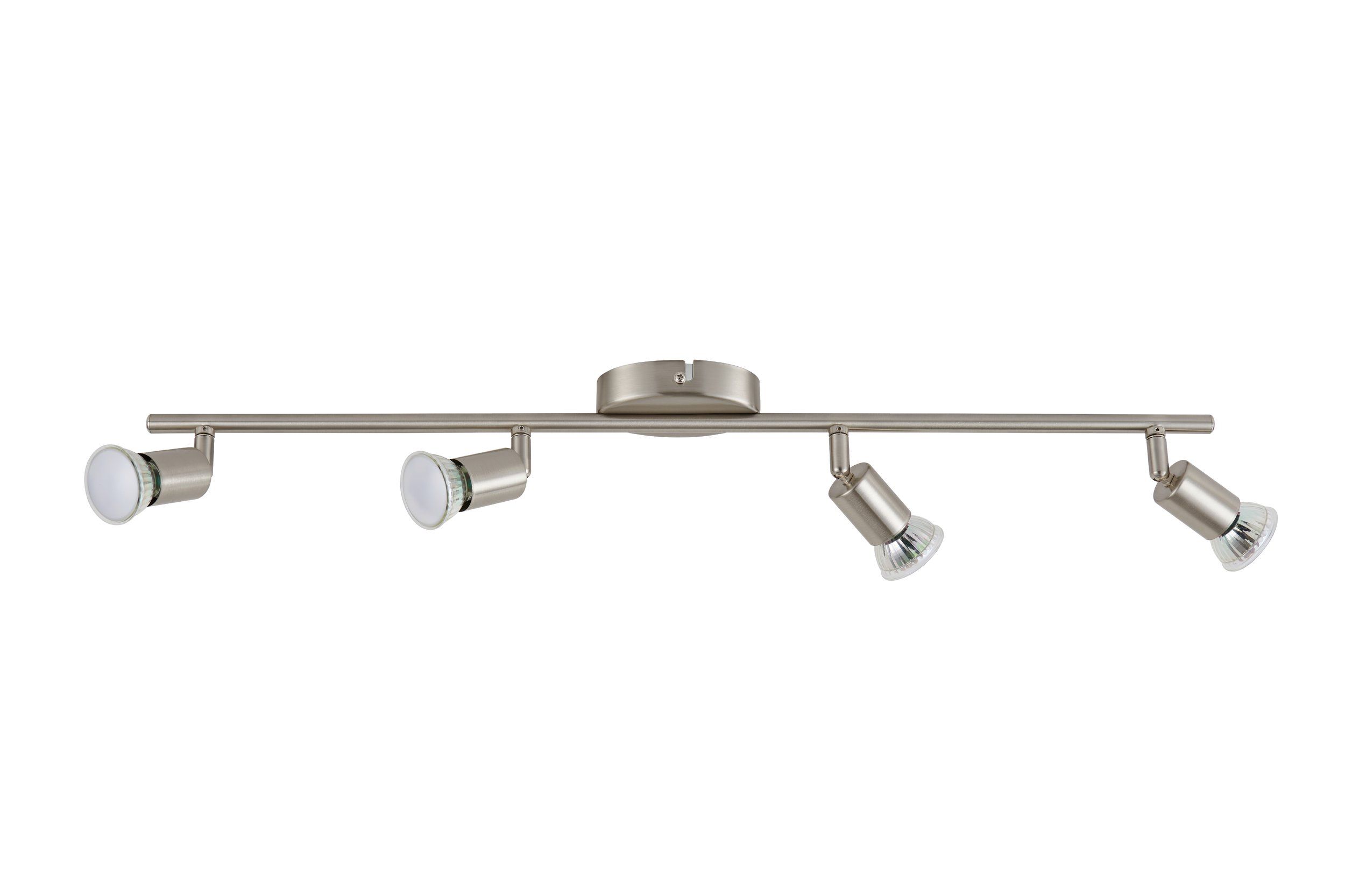 BUZZ-LED - Faretti - GU10-LED 4X2,8W inclusa - Struttura in acciaio / finitura nichel opaco;
L685 x 65