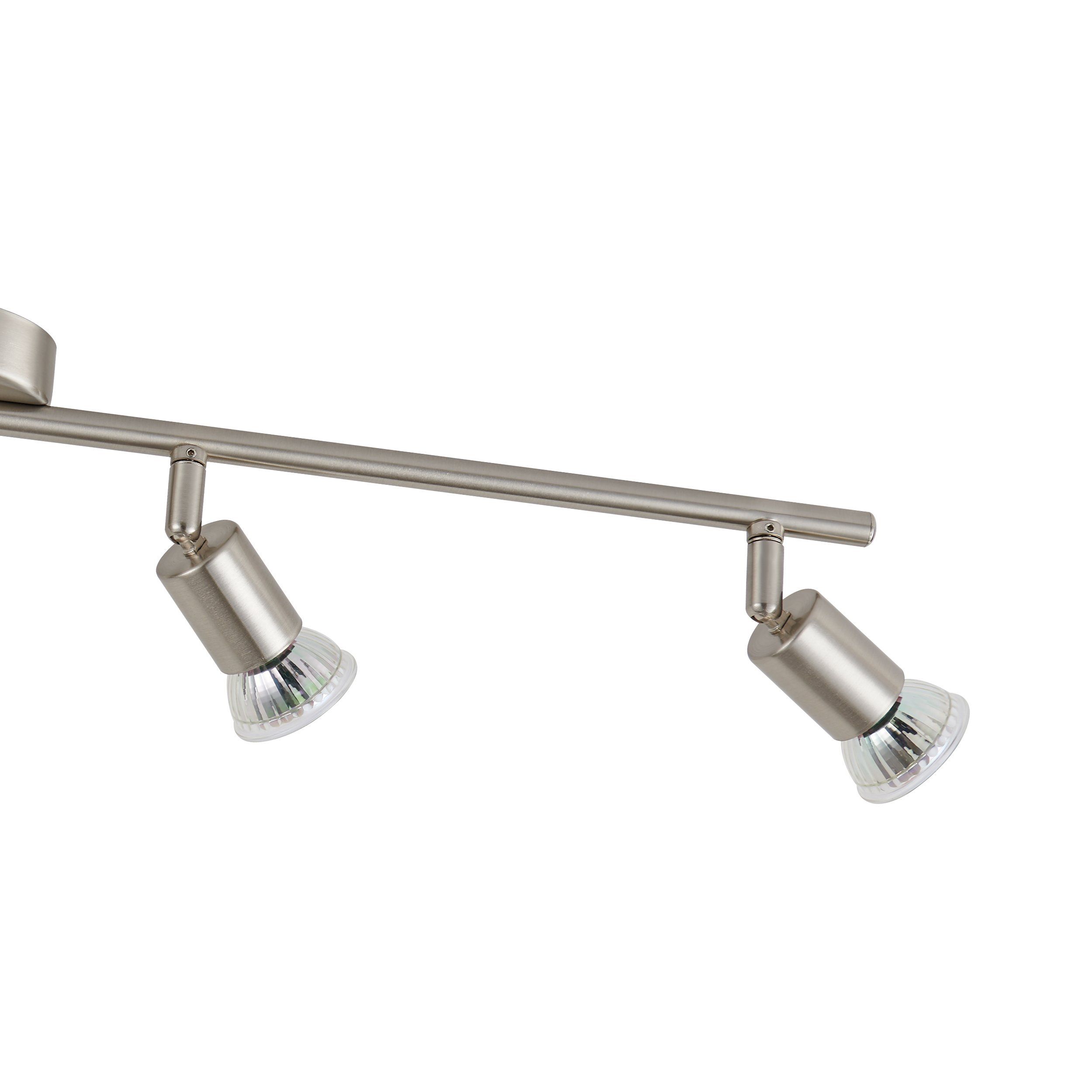 BUZZ-LED - Faretti - GU10-LED 4X2,8W inclusa - Struttura in acciaio / finitura nichel opaco;
L685 x 65