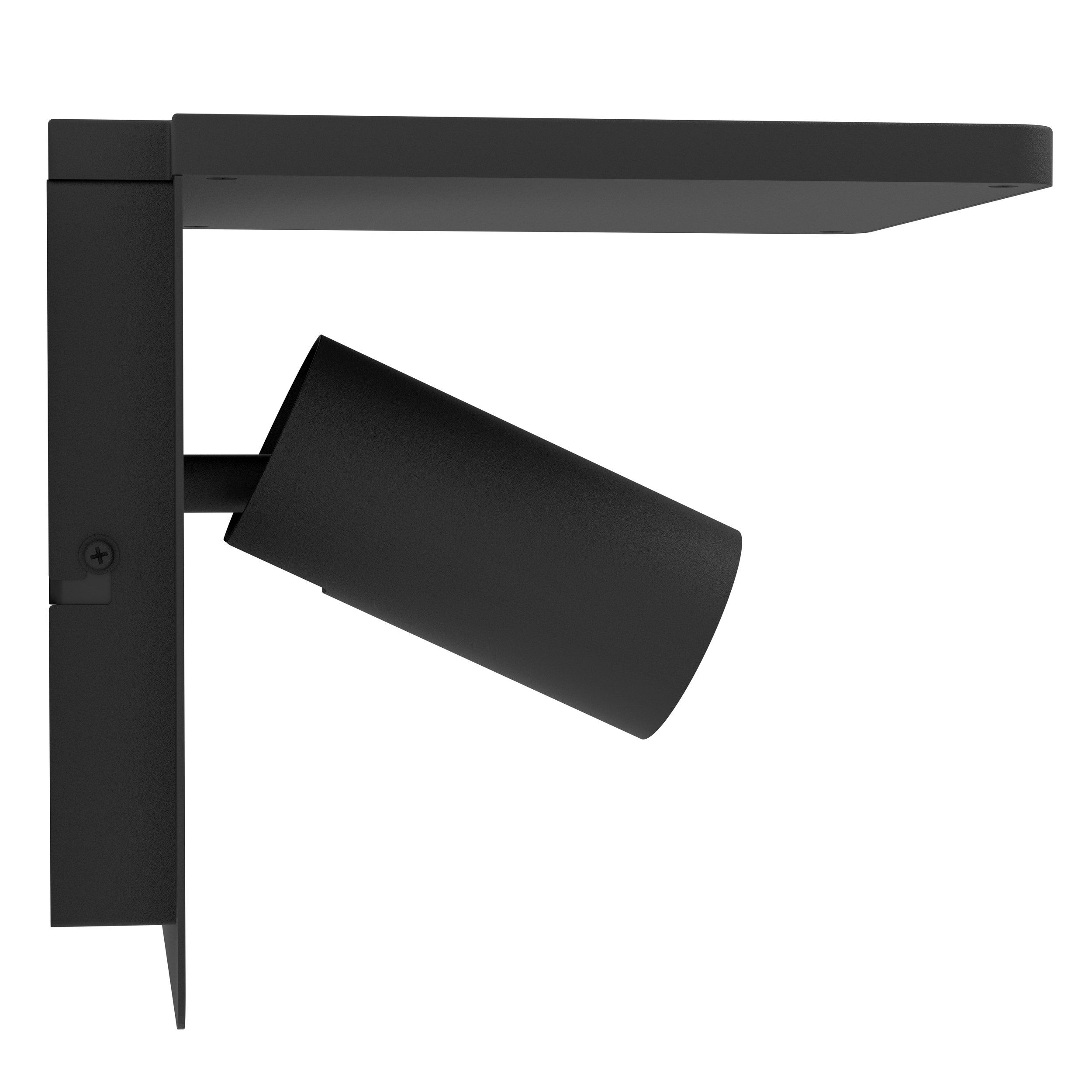 CIGLIE - Applique - GU10-LED 1X4,5W inclusa - Struttura in alluminio, acciaio   / finitura nero; Base caricabatterie wireless;
L180 x 210 H180