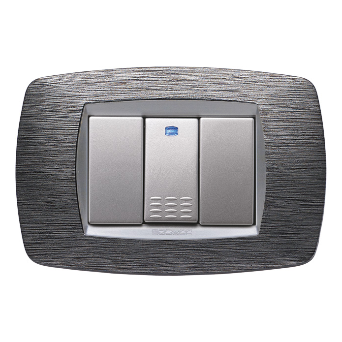 MODO PLACCA 3 POSTI SATINATO GRIGIO