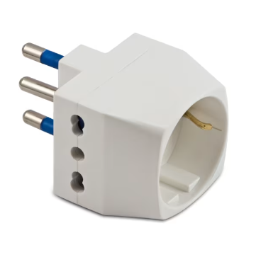 ADATT.TRIPLO-SCHUKO 16A 2P+T BIANCO