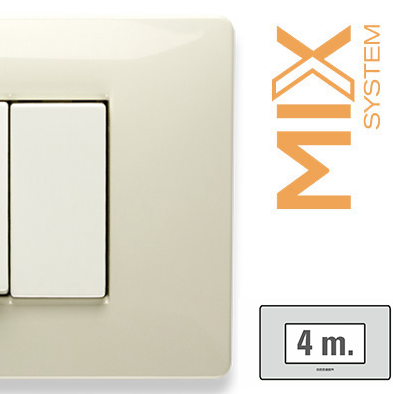 MIX PLACCA 4 POSTI BIANCO SAFARI