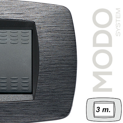 MODO PLACCA 3 POSTI SATINATO GRIGIO