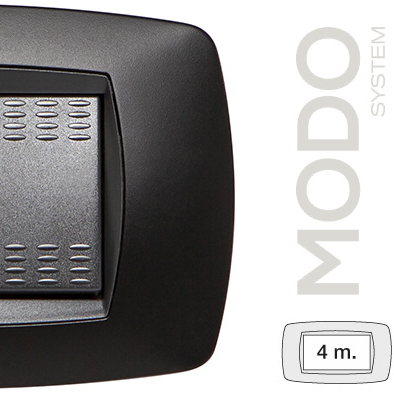 MODO PLACCA 4 POSTI NERO OPACO