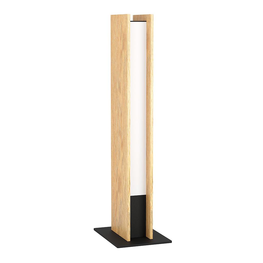 ANCHORENA-Z - Lampada da tavolo - LED 16W 2700-6500K 1800Lm inclusa - Struttura in legno, acciaio / finitura marrone, nero; Diffusore in plastica / finitura bianco;
L75 x 55 H465