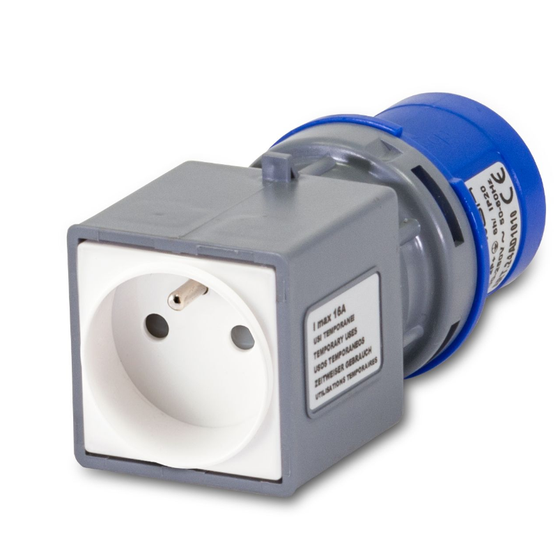 Ad.Ind.Sp.CEE 230V +Pr.Fra.16A 2P+T IP20
