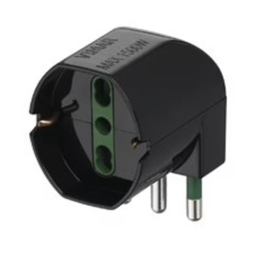 Adattatore sfalsato S17+univ. 90° nero