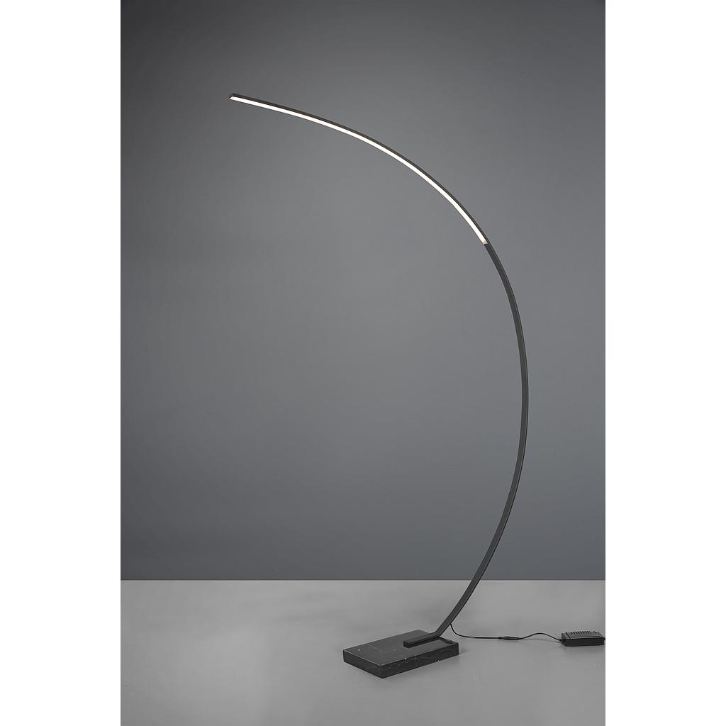 BANGKOK PIANTANA LED AD ARCO NERO BASE MARMO NERO DIMMERABILE H. 180CM