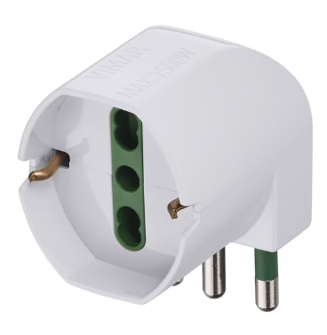 Adattatore sfalsato S17+univ. 90° bianco