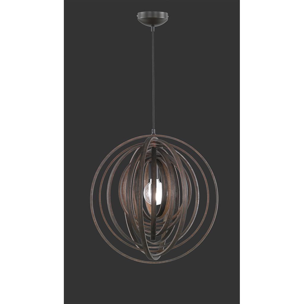 BOOLAN SOSPENSIONE SFERA CERCHI DI LEGNO MARRONE D. 50CM 