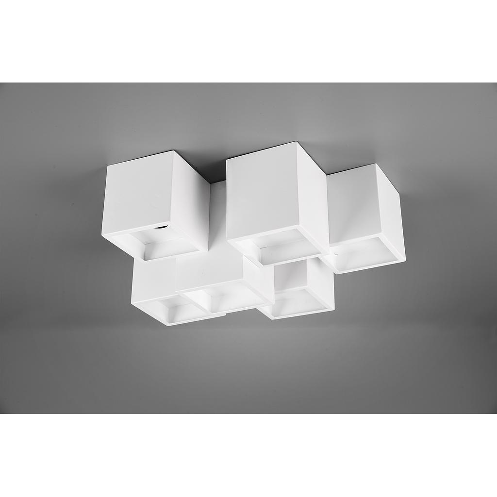FERNANDO PLAFONIERA METALLO BIANCO OPACO 6 CUBETTI L. 37CM 