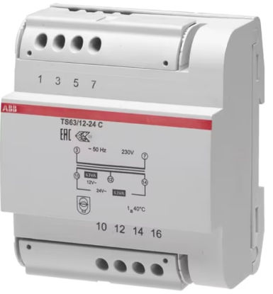ABB  TRASFORMATORE 63VA 12-24V TS63/12-24 C