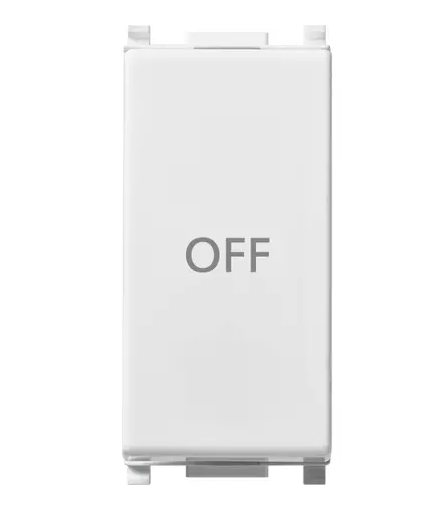 Pulsante 1P NO+NC 10A simbolo OFF bianco