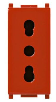 Presa 2P+T 16A P17/11 rosso