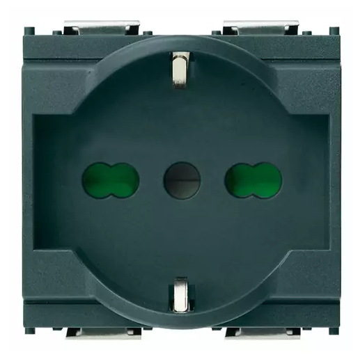 Presa 2P+T 16A universale grigio
