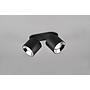 GUAYANA BARRA 2 SPOTS ORIENTABILI ANCHE DA INCASSO METALLO NERO L. 18CM