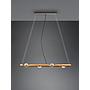 TAILOR SOSPENSIONE LEGNO NATURALE E METALLO ACCIAIO ANTICATO 4 LUCI L. 115CM